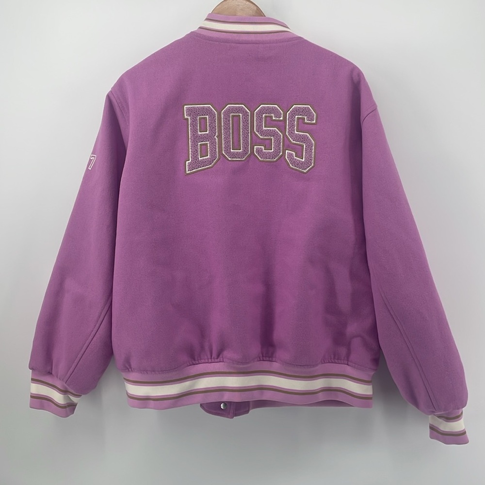 Hugo Boss Letterman Jacket in Pink 14 A13 - Picture 2 of 7